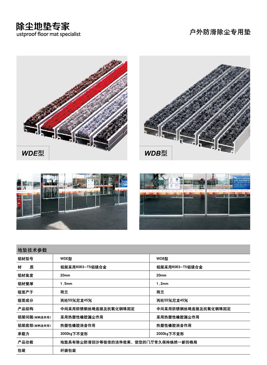 WDE&WDB 商場門口鋁合金除塵地墊 產(chǎn)品介紹